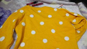 Cute Yellow Polka Dot Sweater