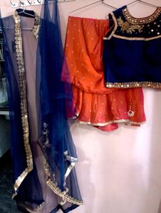 Unique Crop Top With Skirt , Dupptta &amp; Also Shrug