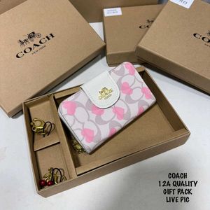 COACH MINI WALLET WD SET OF 2 CHARM WTH BOX
