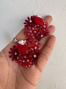 Red Floral Earrings