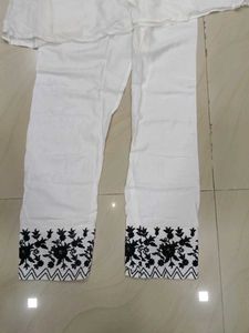 Elegant White Embroidered Kurta Set