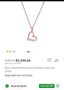 Giva Rose Gold Infinity Heart Necklace