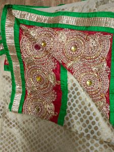 cream colour saree.. with little imperfections.