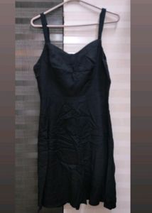 Heart Neck Black Dress