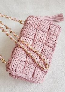 Handmade Beautiful Crochet Pink Bag