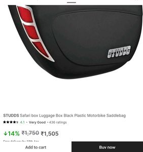 STUDDS Safari Luggage Box Black Motorbike Saddleba