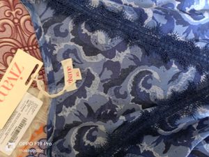 Zivame Artsy Leaves Woven Robe -medievel Blue