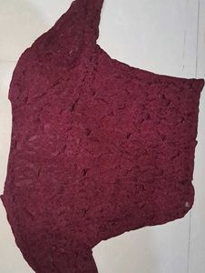 Burgundy Lace Long Sleeve Top