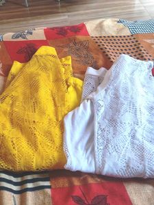 combo Stylish Yellow Lace Top