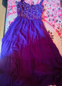 Elegant Purple Tiered Maxi Dress