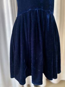Korean Velvet Navy Dress