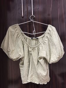 Sage Green Puff Sleeve Top
