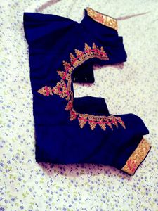 Elegant Embroidered  silk saree Blouse