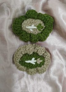 Crochet Knit Headband🐻(Wid a Pair Of Clip🤎)