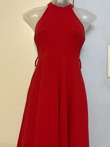 Pintrest Red Halter Hi-Lo Dress