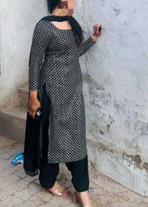 Black Punjabi Patiala Designer Suit Kurti Set