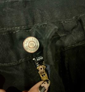 Black Staright Leg Denim Jeans
