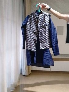 Blue Solid kurta Pyjama
