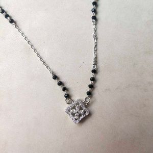 925 Silver Flower Square Solitaire Mangalsutra