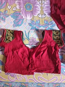 Marron Embroidered Saree With Stone Work