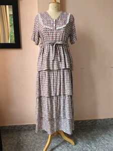Tiered Print Maxi Dress