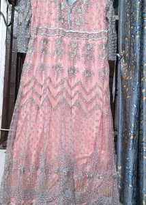 Pink & Silver Embellished Gown