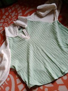 Crinkle Textured Green Top