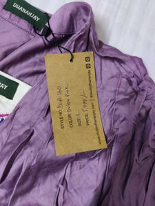 Purple Draped Shrug with White Top