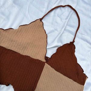 Halter Neck Bralette Top Coffee Coloured🤎