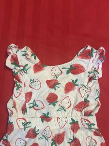 Strawberry Print Romper