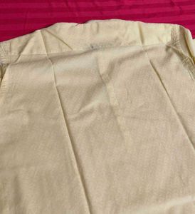 J.Junaid Jumshed Men Regular Yellow Cotton Kurta