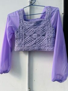 Purple Puff Sleeve Top