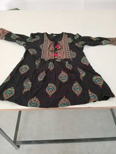 Black Paisley Embroidered Dress
