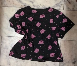 Cute Pig Print Top