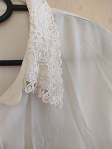 Lace Colar White Tops