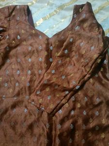 Brown Embellished Short Kurti