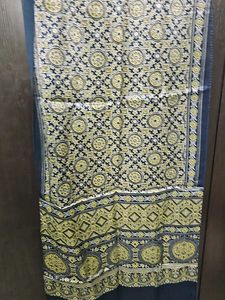 Blue Ajrakh Printed Modal Silk Dupatta/stole