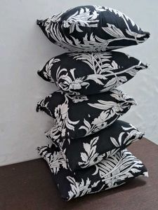 Black &amp; White Floral Throw Pillows