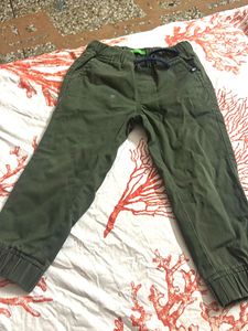 Olive Green Elastic Pants