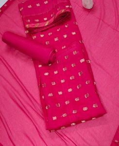 Women Saree Mall Silk Blend Zari Pink Suit Fabric