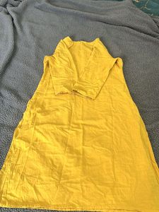 Mustard Color cotton straight kurta