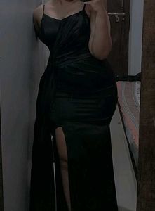 Elegant Black Slit Gown