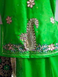 Green Embroidered Rajputi Poshak/rajasthani Dress