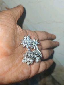 Elegant Silver Jhumka Earrings