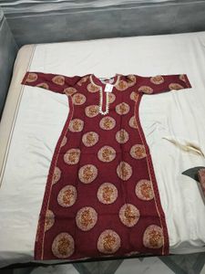 Elegant Maroon Printed Kurta