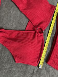 Red 2 Piece Coord Top And Skirt