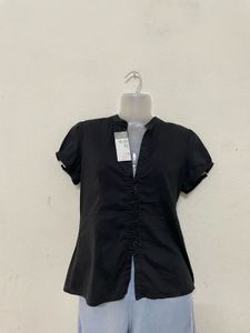 Y2K Pintresty🎀 Blouse Black Fitted Shirt