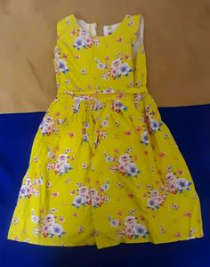 Floral Yellow frock (4-7yrs)
