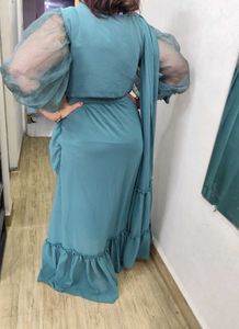 Indo Western Ruffle Skirt Set With Duppata