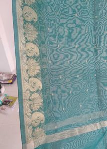 Teal Dupatta with Silver Detail